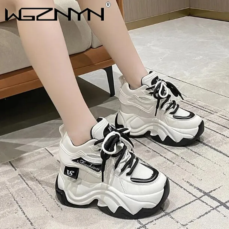 NEW Women's High Platform Chunky Sneakers Woman 2024 Fashion Designer Women Sports Shoes Pink Sport Sneaker Tennis Elegant Shoes