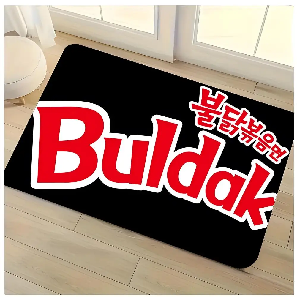 Alfombra de Piso Lavable, Absorbente, de Franela, Antideslizante, para Interiores, Diseño de Comida Picante B-Buldak Ramen