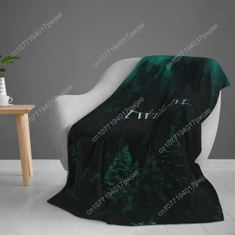Twilight Anime-Inspired Flannel Throw Blanket Cozy All-Season Stain-Resistant Polyester Non-Woven Machine Custom blankets