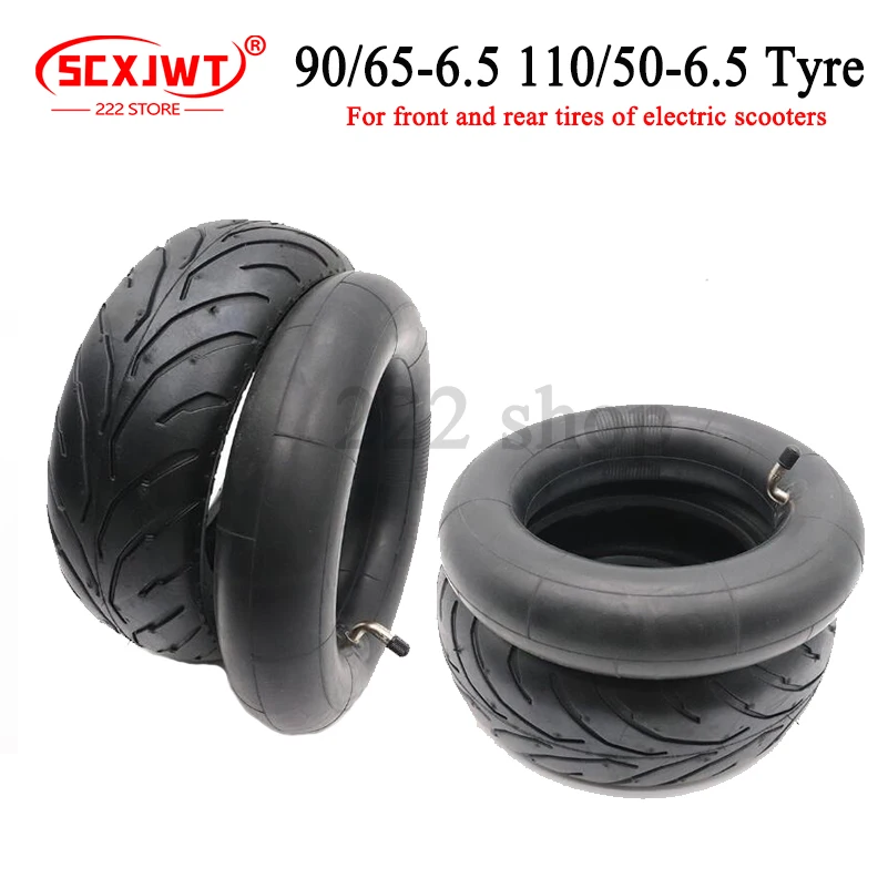 90/65-6.5 or 110/50-6.5 Front Rear Tyres for 47cc/49cc 2 Stroke Air Cooled Mini Pocket Bike Gas Electric Scooter