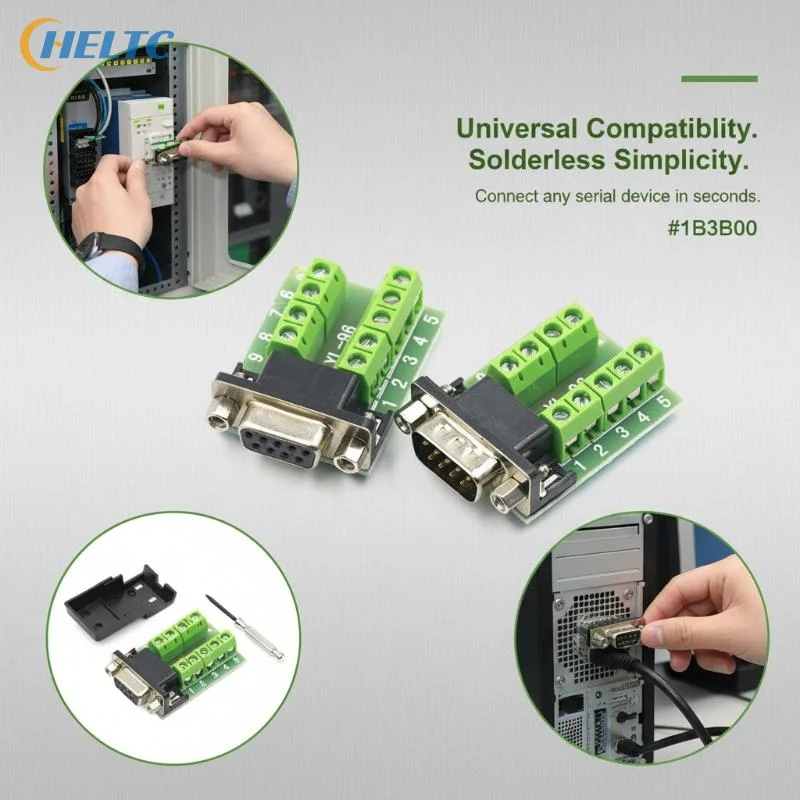 1PCCS  DB9 (male/female options available) New DB9 Serial COM Transfer-free Solder Terminals RS232 Male Female Connector