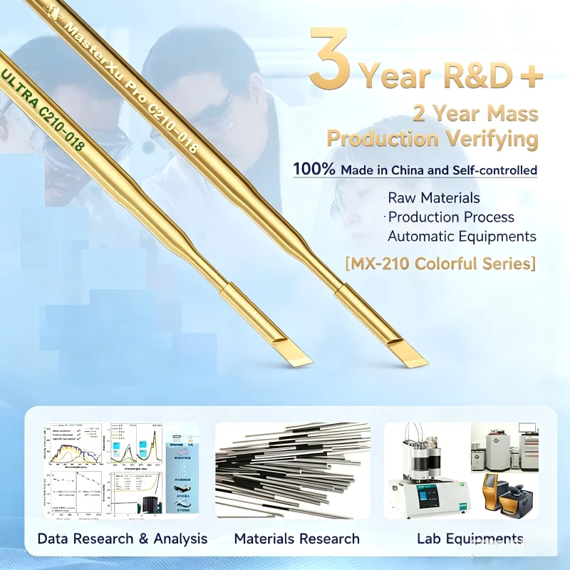 C210 ULTRA Golden Soldering Tips Replacement Solder Iron Tip Fast Heat Up Tin Melting Bit for JBC AIXUN Sugon Solder Station