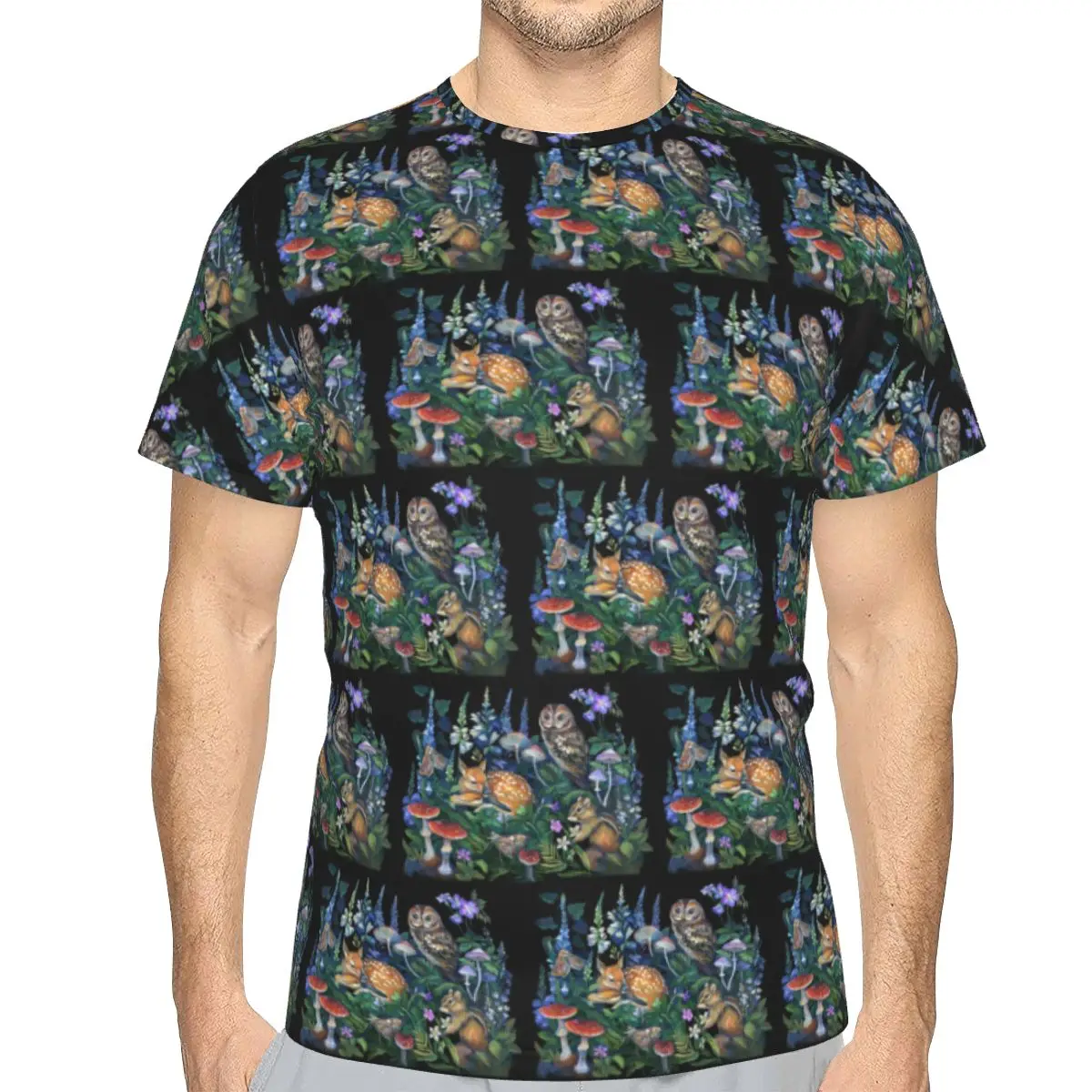 Enchanted Forest 100% Cotton T-Shirt Men'sClassic T Shirts Men O-Neck Short Sleeve