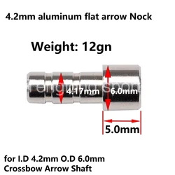 60pcs Aluminum Alloy Arrow Nock Flat Nock For I.d 4.2mm O.d 6.0mm Arrow Shaft