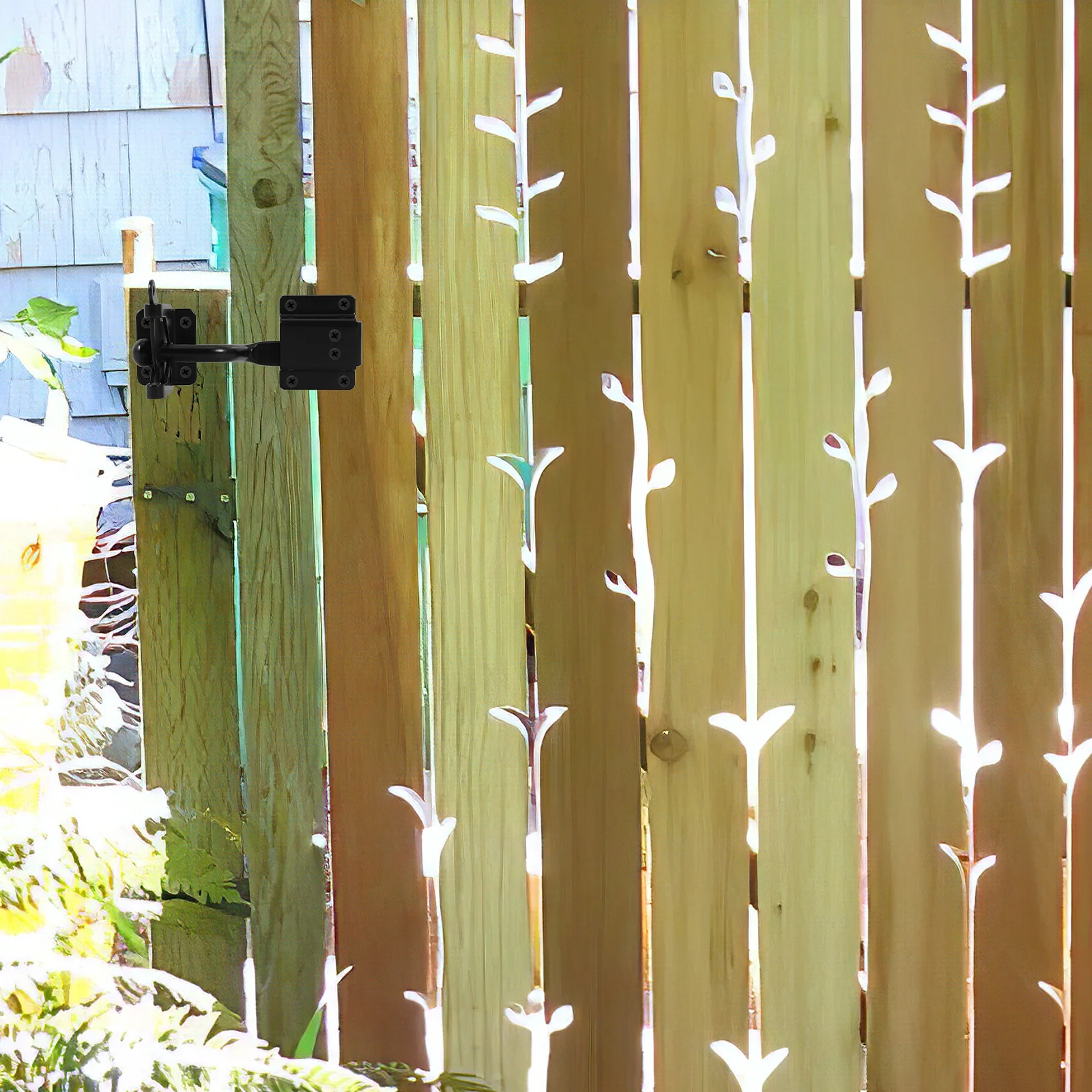 

Heavy Duty Galvanized Gate Latch Self Locking Fence Closure For Outdoor Garden Pool With Adjustable Cable Pull Black