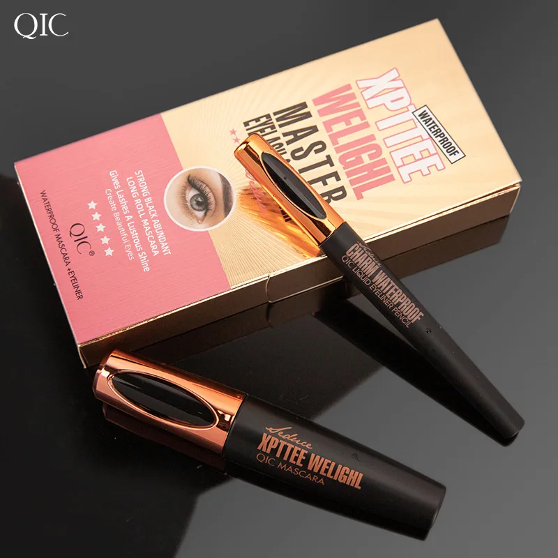 2-in-1 Mascara And Eyeliner Set Cosmetics 24H LongLasting Extreme 5D Volume Lash Quick-Drying Waterproof Formula Eye Makeup Tool