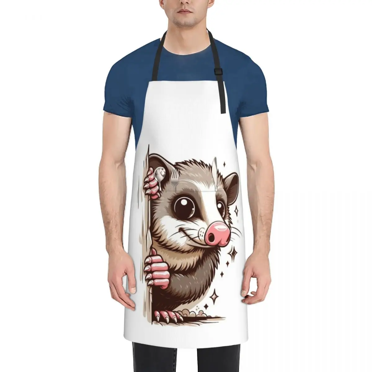 

Peekaboo Possum - Cute Wildlife Illustration Apron for home useful pieces Ladies Apron