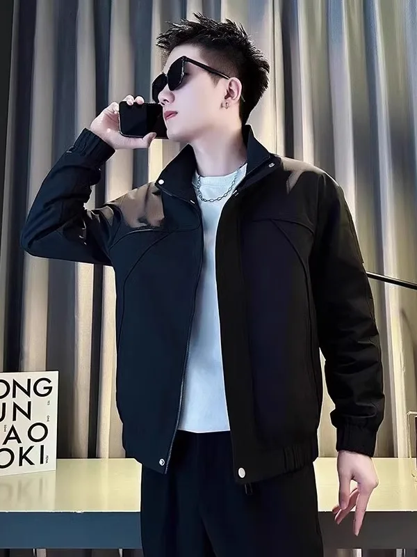 

Casual Sli Stand Collar Workwear Jaet Men's Trendy Brand Spirit Lad Casual Slim Fit Outerwear Spring Autumn New Model