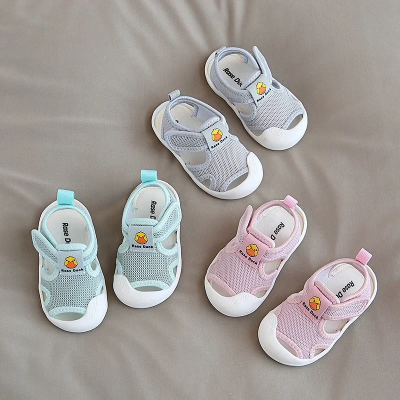 Baby Girls Sandals Infant Toddler Shoes Summer Boys Shoes Breathable Kids Children Anti-collision Casual Beach Shoes