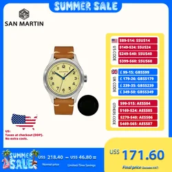 San Martin 38.5mm Niche Automatic Mechanical Wristwatche Men NH35 Military Watches Sapphire часы мужские наручные 10Bar SN0108