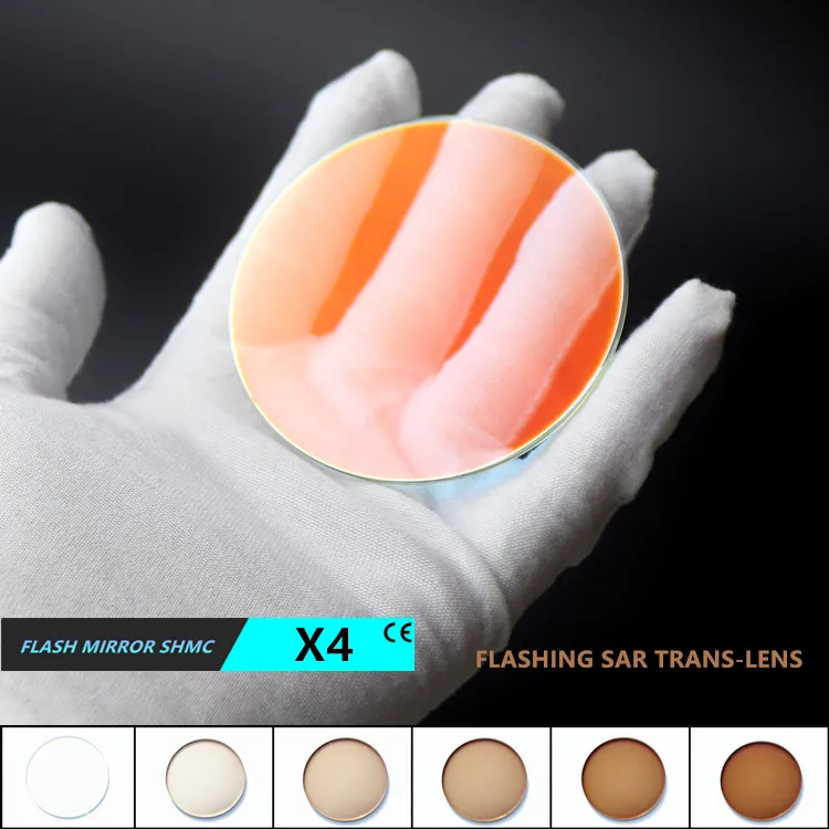 

EXIA X4 Photochromic Brown Flash Mirror Red SHMC UV400 Base Curve 0 Flat Sunglasses Lens