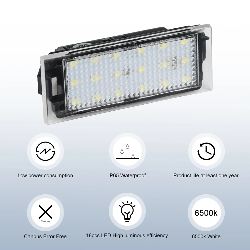 2PCS  License Plate Light  Canbus Car LED Number  Renault Twingo II Clio IV Laguna 2 Megane 3 Twingo Master Vel Satis Car Lights