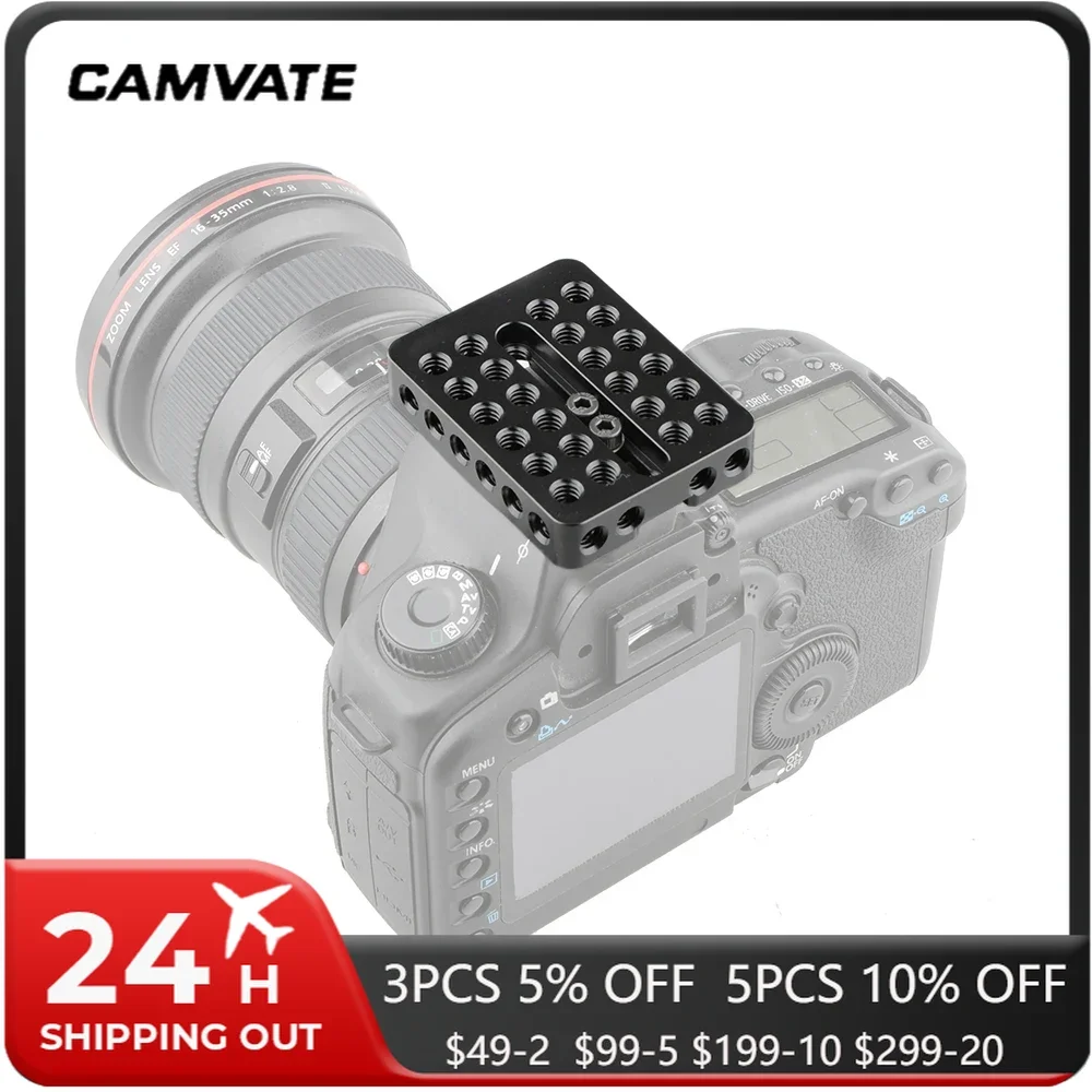 CAMVATE Top Mounting Plate For Canon  60D/70D/50D/40D/7DMarkII/5DMarkII/5DMarkIII/Nikon D7000/D7100/Sony A99/A7/A7II/GH4/GH3/GH2