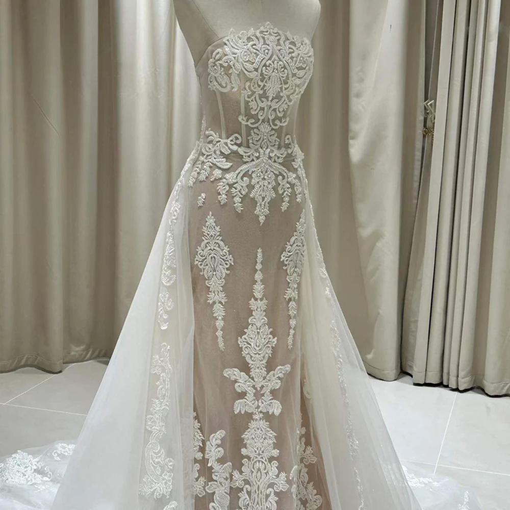 This Season Wedding Dress Organza Customized Sleeveless Detachable Train A-line Bridal Dresses vestidos de novia boda