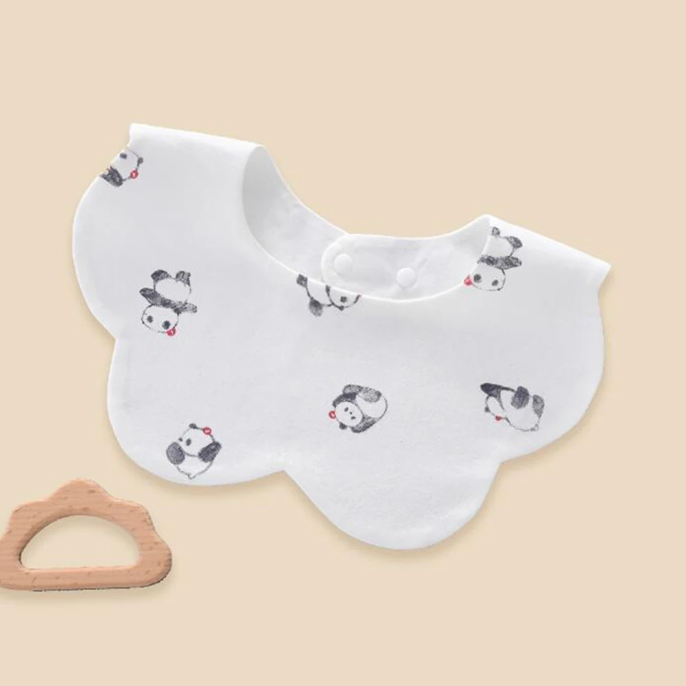 Ukuran lebih besar bayi makan Bib tahan air kartun hewan cetak kain sendawa teether liur handuk Aksesori baru lahir