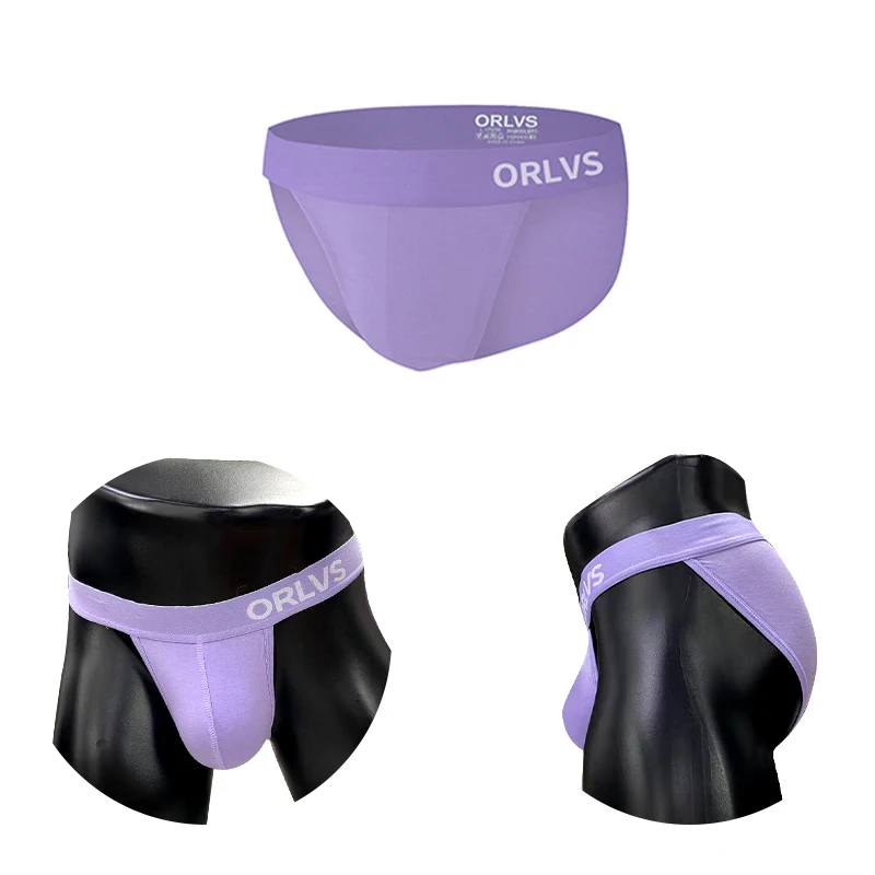 ORLVS Men\'s Underwear Men Sexy Briefs Jockstrap Pouch Cuecas Man Modal Panties Thongs Mesh Male Underpants Gay Slip Homme Srting