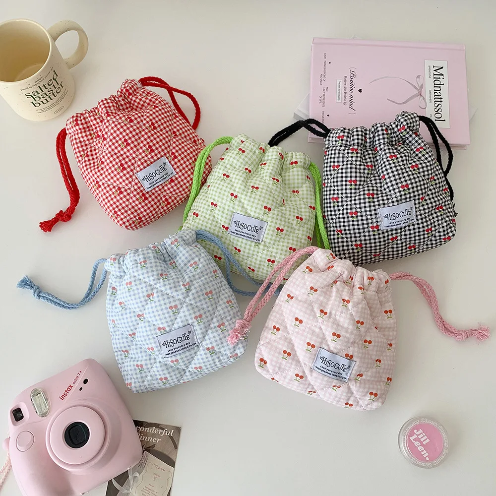 Pequena Bolsa de Cordão para Cosméticos, Batom, Armazenamento de Polaroid, Bolsa de Cordão Portátil para Viagem, Pequena Bolsa de Armazenamento Diverso