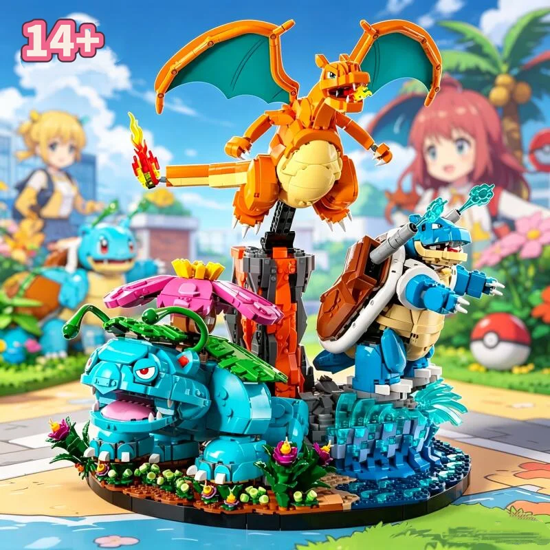 2026 6838pcs New Game Venusaur Charizard Magical Elf Pet Pocket Blastoise Building Blocks Model Toys For Birthday Festival Gifts