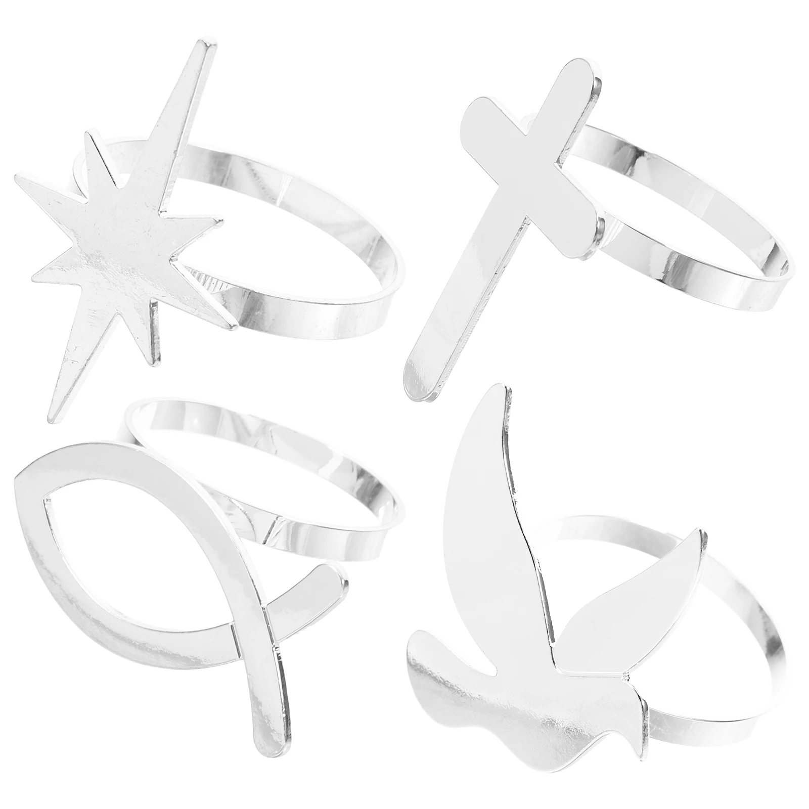 

Napkin Rings Cross Serviette Buckles Baptism Decorations Golden Zinc Alloy Party Favors Table Cloth Metal Serviette Ring Wedding