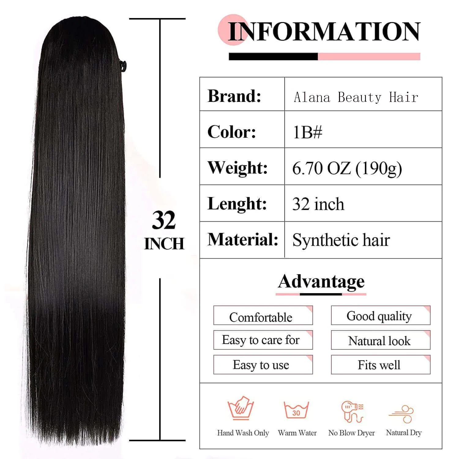 الاصطناعية مستقيم الرباط ذيل حصان طويل الألياف العضوية الحيوية ذيل حصان رقاقة في الشعر التمديد البرتقال شريط مطاطي ذيل حصان