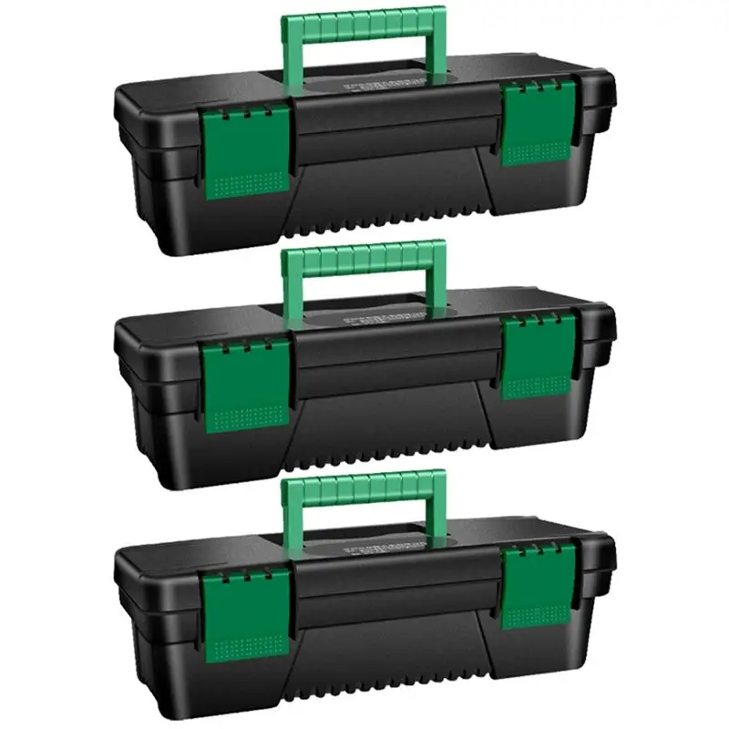 A27F-10 Inch Tool Box Plastic Tool Storage Box With Handle For Carpentry And Electrician Repair Portable Tool Storage Box