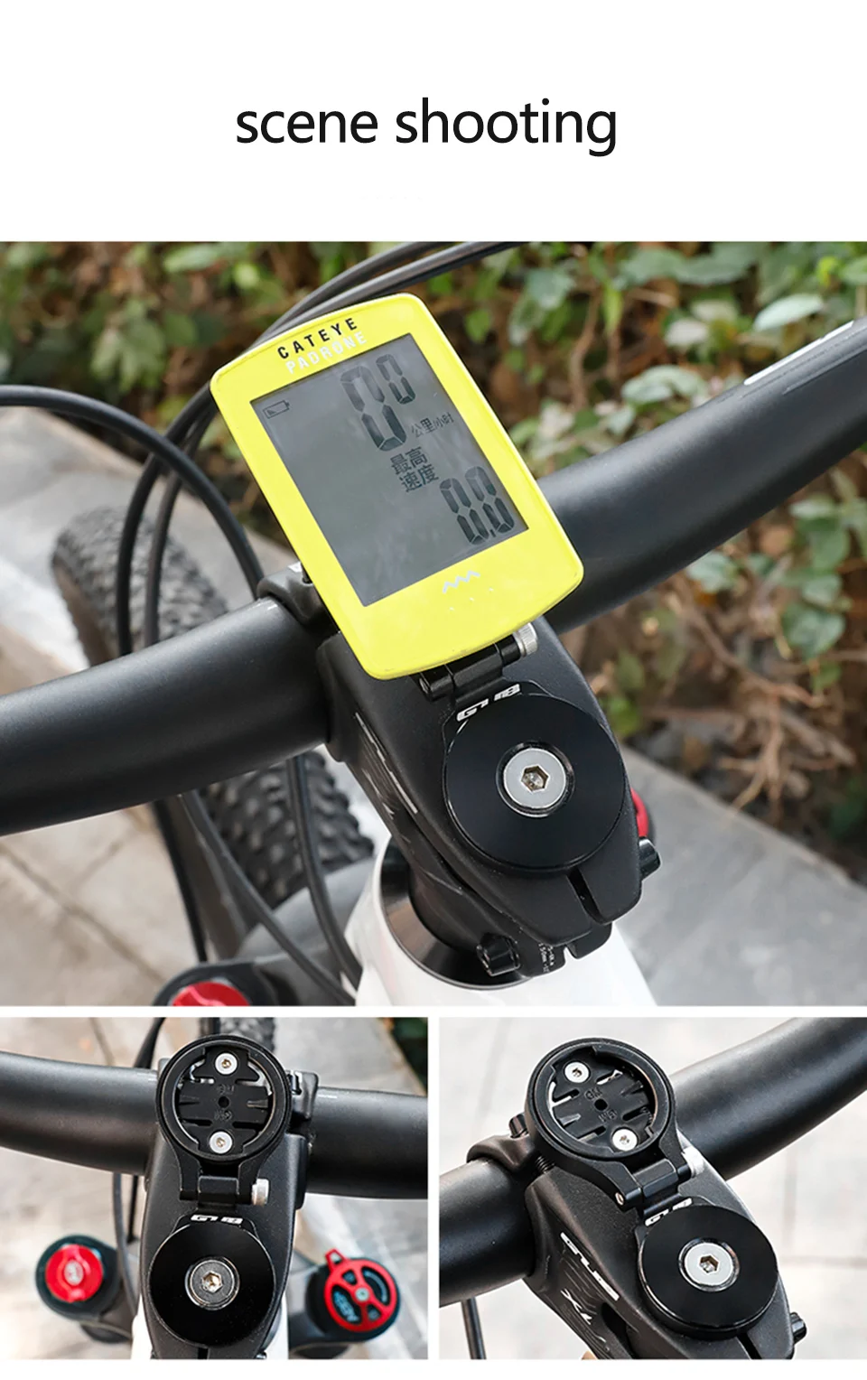 GUB 639 Fahrradcomputer-Vorbau, obere Kappenhalterung, Fahrradcomputer, winkelverstellbarer Halter, kompatibel mit Garmin Edge Wahoo Bryton Cateye – Detail 10