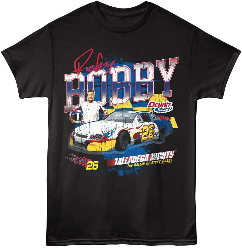 Talladega Nights T Shirt For Men & Women Vintage Style Black Graphic Crew Neck Short Sleeve Tee - Comedy Movie Funny Tshirts 100% Cotton Trendy Y2K Short-Sleeve Tee-Soft, Quick-Drying,  Wrinkle Resistant Light Cotton Graphic Tshirt Soft Stretchy Casual