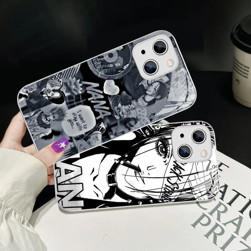 Nana Osaki Anime Phone Case Tempered Glass For iphone 14 13 12 11 Pro Mini XS MAX 14Plus X XS XR Cover