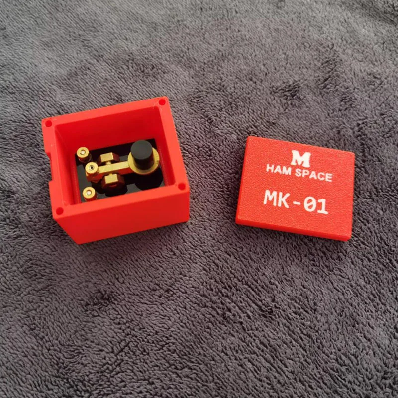 مفتاح ممارسة CW مدمج - MK-01 كود مورس صغير مع قاعدة وحافظة لجامعات الراديو الهواة (أحمر) #3