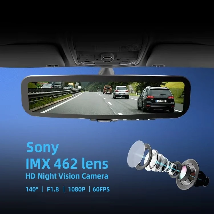 Streaming Media Mirror Dash Cam Car DVR Driving Rear View Front And Rear Mirror Dashcam 2K For Toyota Land Cruiser LC200