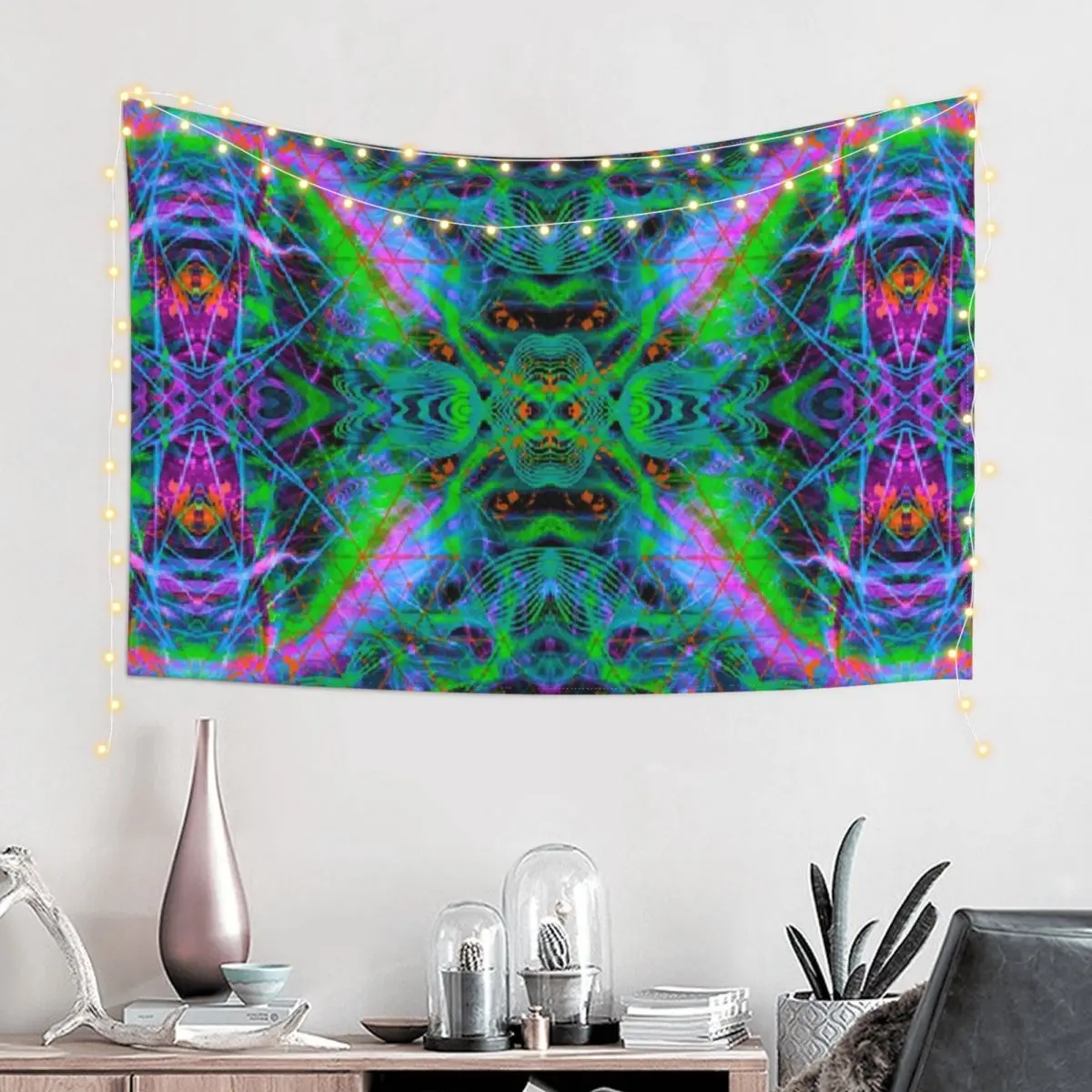 Techno Electric IV (Ultraviolet) Tapestry Decoration Wall Aesthetic Room Decors Tapestry