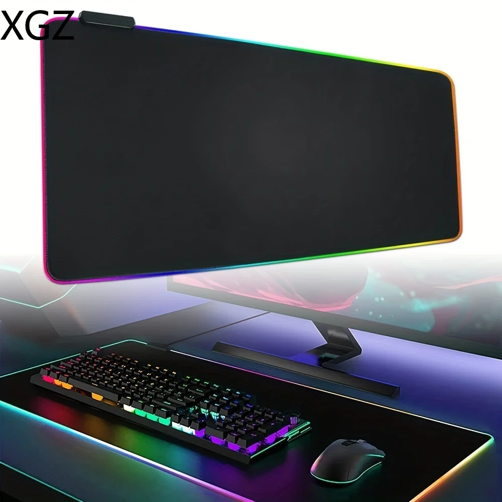 XL XXL colorful 14 kinds of LED lights RGB mousepads anti-slip base computer keyboard mousemat suitable for gamers and office