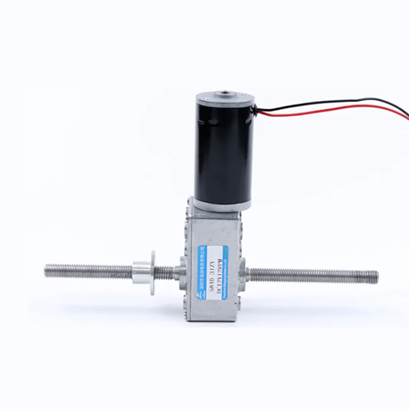 Peredam gigi Worm, 12V 21W 24V 25W DC Motor M8 sekrup poros Output ganda 5840-31ZY kecepatan dapat disesuaikan CW CCW Motor mikro