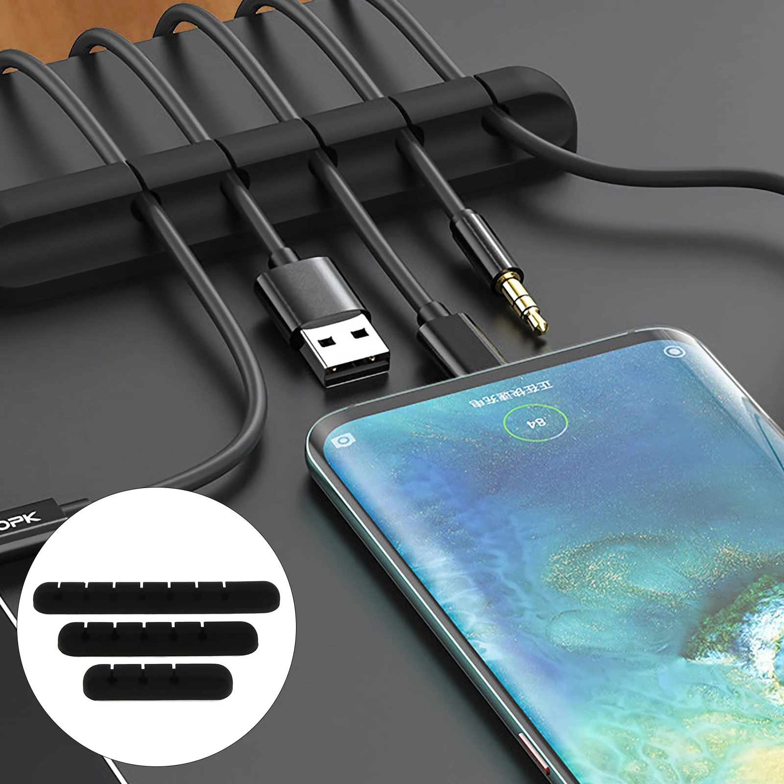 

3pcs Cable Clips Cord Management Organizers Adhesive Cable Holders For Power Cords Usb Chargers Wire Clip Organizer Stick On