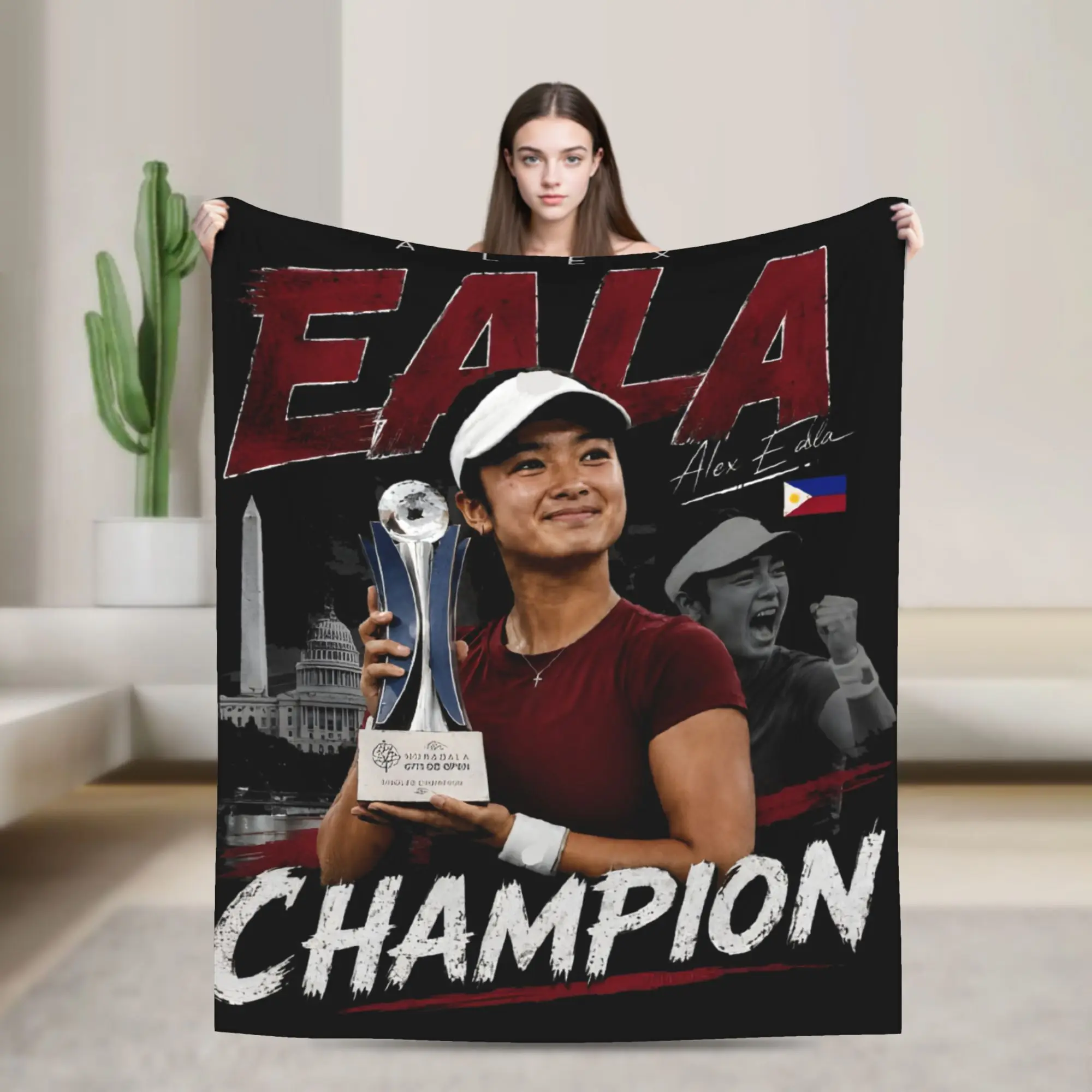 Alex Eala Tennis Player Blanket Cover Flannel Filipina Pride Warm Throw Blanket for Home Couch Bed Rug