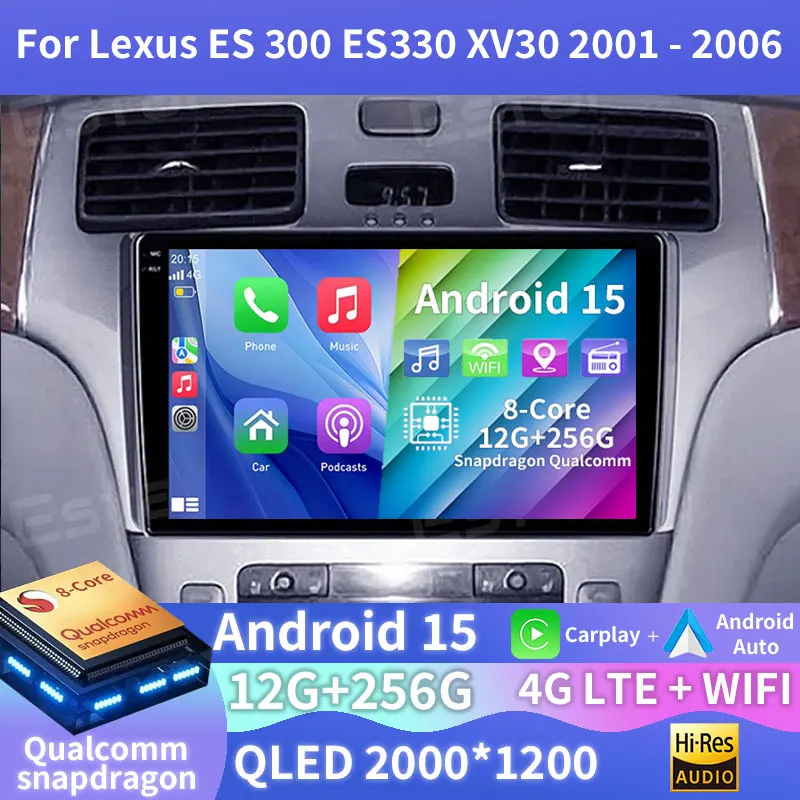 Автомобильный радиоприемник Android 15 для Lexus ES300 ES 300 ES330 XV30 ES 330 2001-2006 GPS Мультимедийный плеер Navi Головное устройство Стерео Видео DSP