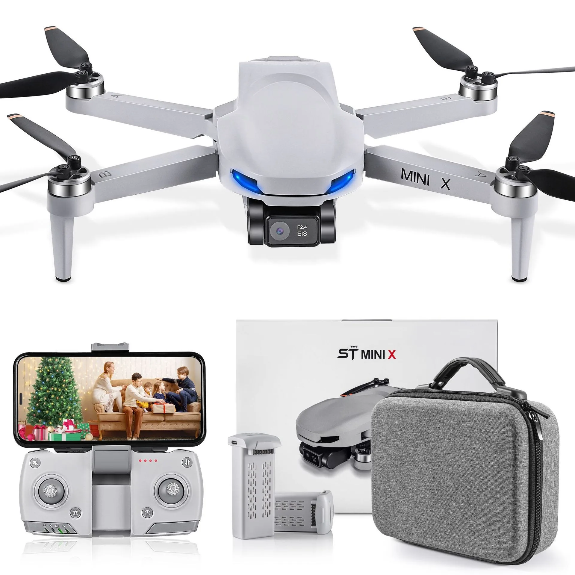 

FLYDRONE MINI X Drone with 2-Axis Gimbal EIS HD Camera 2 Batteries Remote Controller 31 Mins Max Flight Beginner Drones