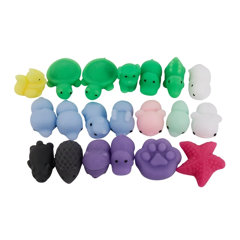 HOT-20Pcs Mini Squeeze Toy Squishy Mochi Soft Release Stress Toys Kawaii Animal Squishy Decompression Toys Seal Octopus