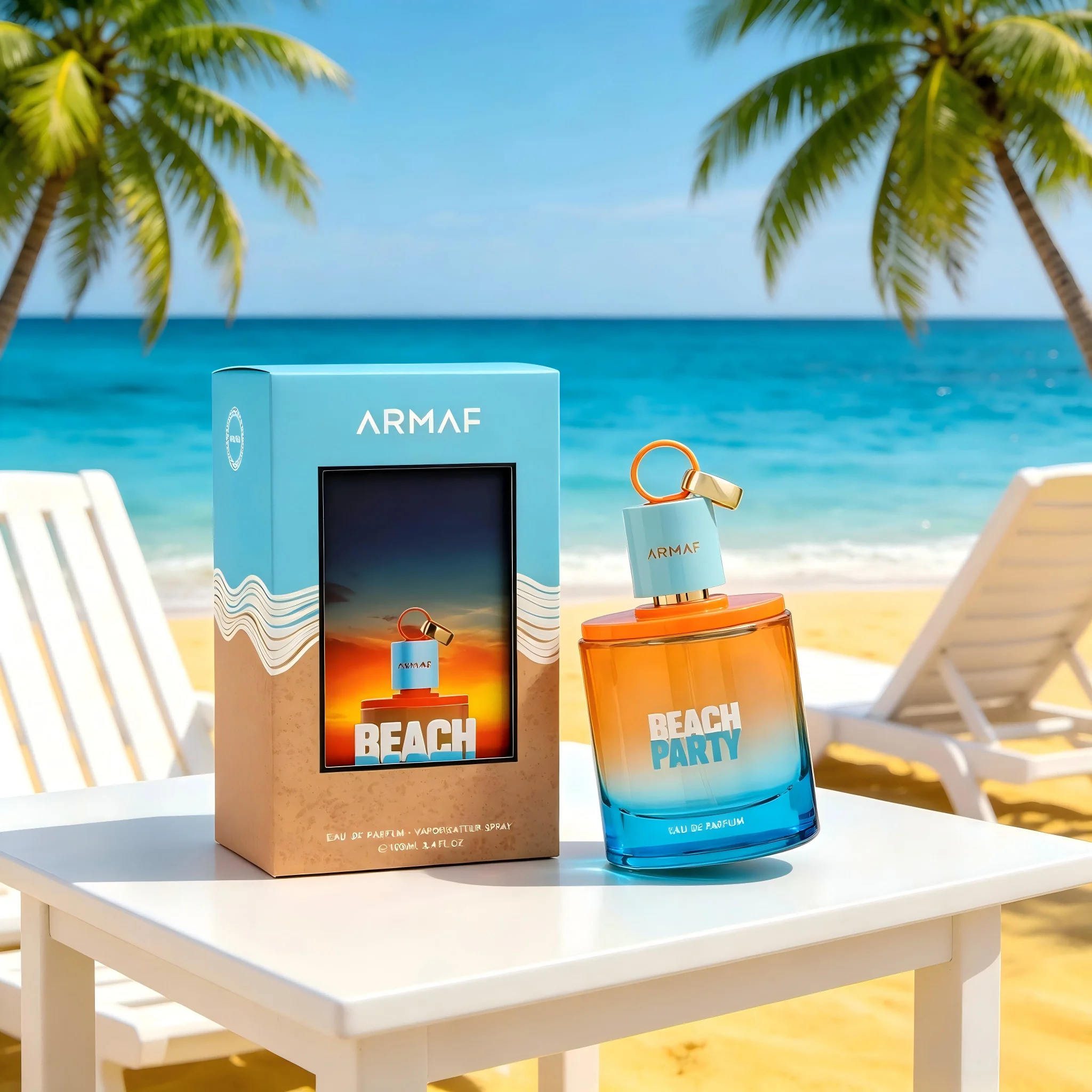 Armaf Beach Party Women's Eau De Parfum Spray 3.4 Oz Fresh Vibrant Tropical Musk Woody Fragrance Exquisite. Gift Selection