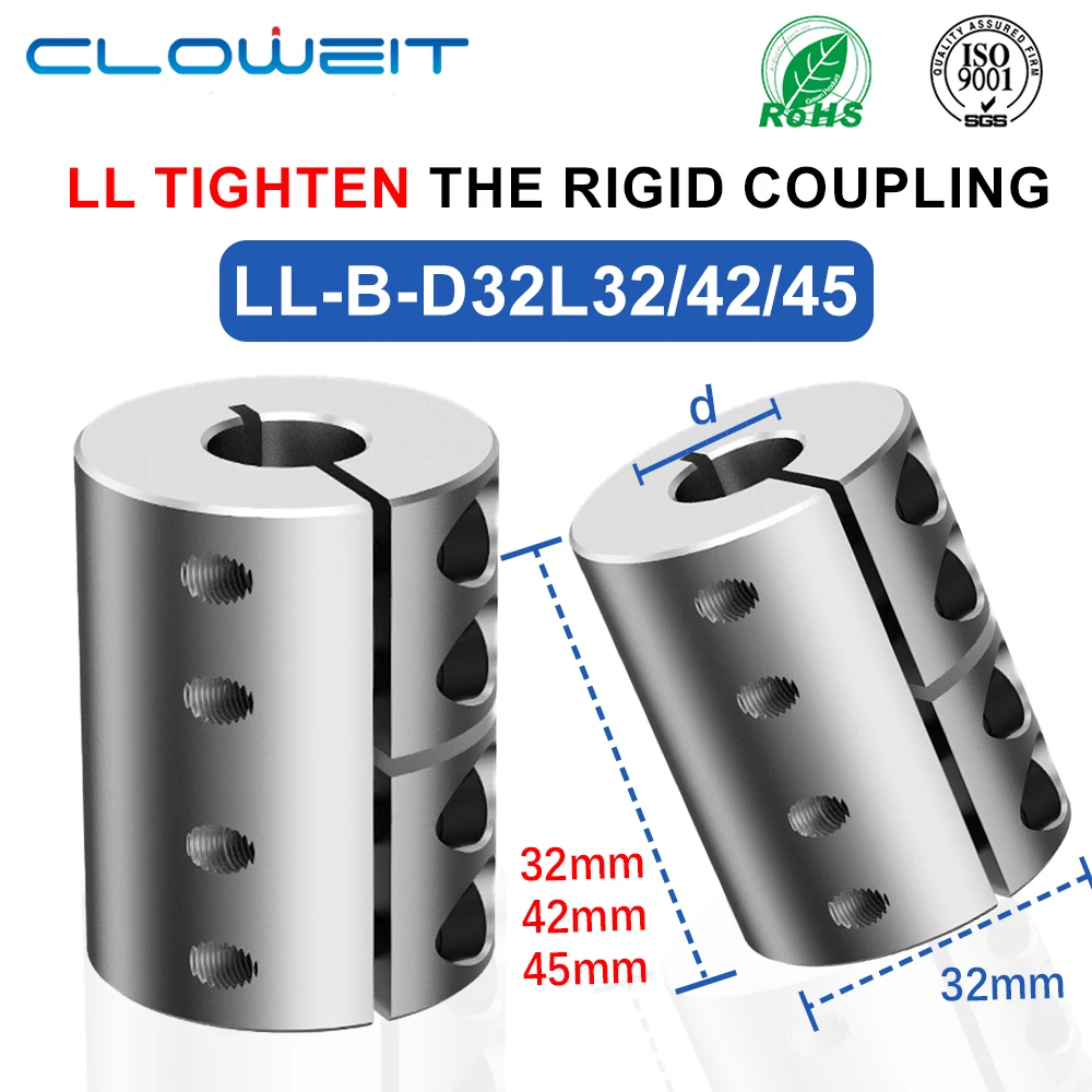 Shaft Coupling  LL D32L32/42/45 Spider Rigid Torque Motor Connector Coupler CNC Aluminium Universal Joint 3D Printer Cardan