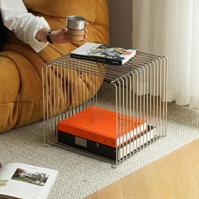 

Medieval line sofa edge can be combined with stainless steel shelf creative storage book and newspaper shelf