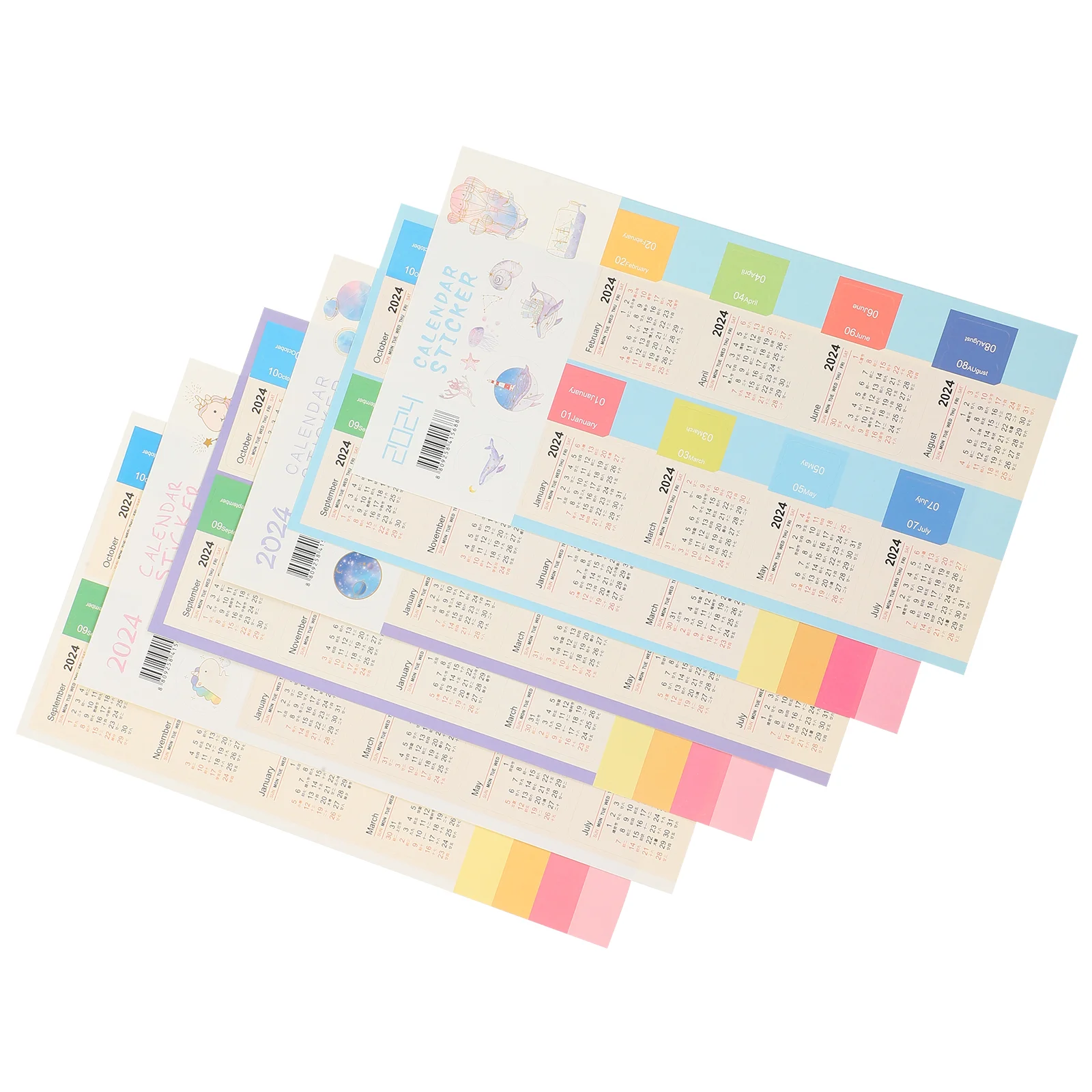 

24 Sheets Calendar Index Sticker Stickers Tabs School Books DIY Planner Paper Daily Use Accessories Office Labels