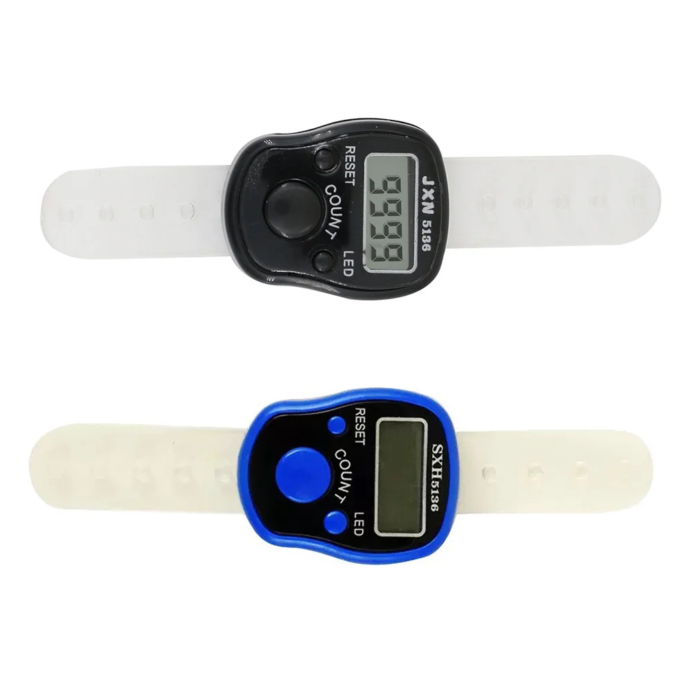 2 Pcs Finger Counter Number Beads Pray Tally Counters Rosary Electronics Muslim Counting Tools Small Digital Display