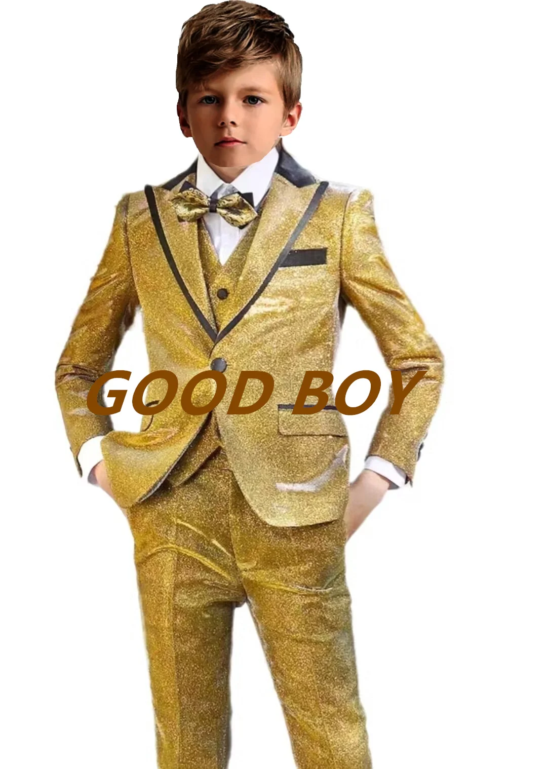 

Boy's multicolor wedding suit birthday party boys' suit host piano performance dinner show performance ceremony outfit set
