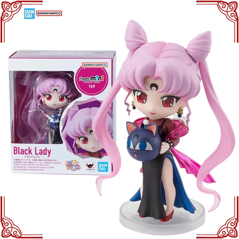 

В наличии, натуральная модель Bandai Sailor Moon, комплект Figuarts Mini-16, черная леди, аниме для девочек, экшн-фигурка, коллекция моделей, игрушки, подарки