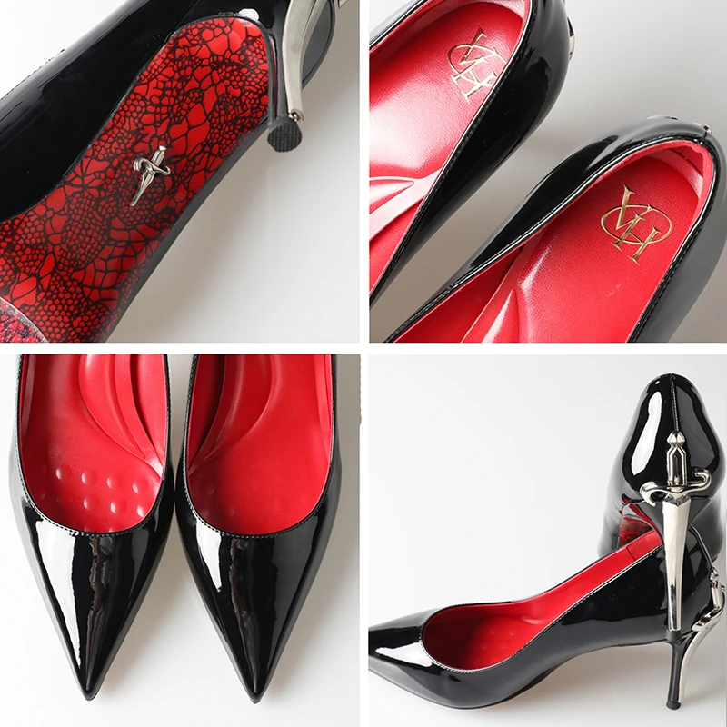 Alionly 2026 New 8CM Thin High Heels Pumps Women Pointed Toe Slip On Shoes Elegant Prom Wedding Stripper Ladies Sandals image 5