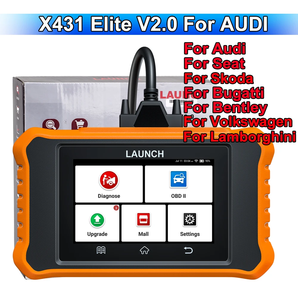 LANCERING Creader Elite V2.0 voor Benz OBD2-scanner, bidirectionele scantool met volledige systemen, alle resetten, ECU-codering voor BMW voor Ford