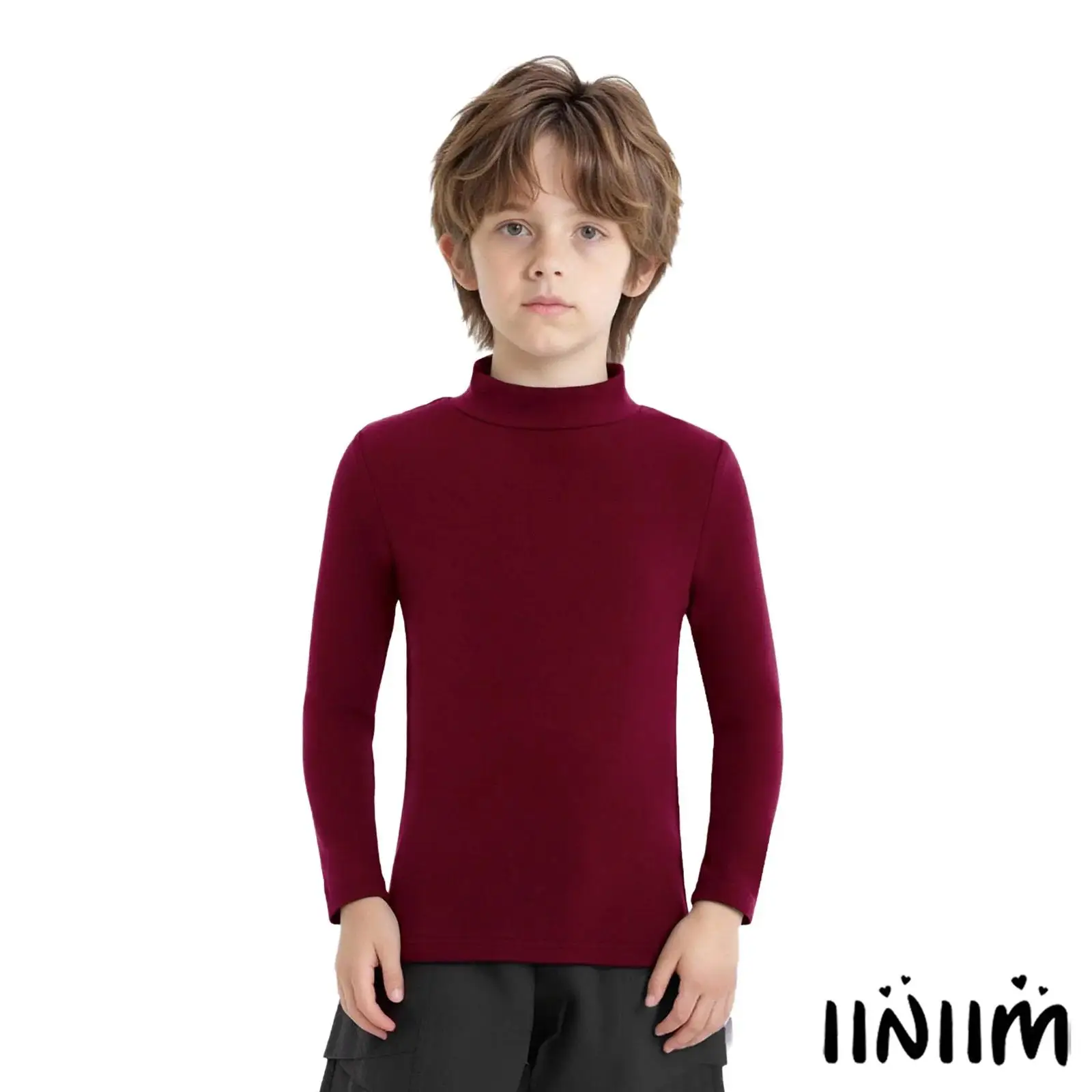 Top termici per bambini e ragazzi, camicia che tocca il fondo, intimo, collo a lupetto, manica lunga, tinta unita, pullover per la pratica della danza classica
