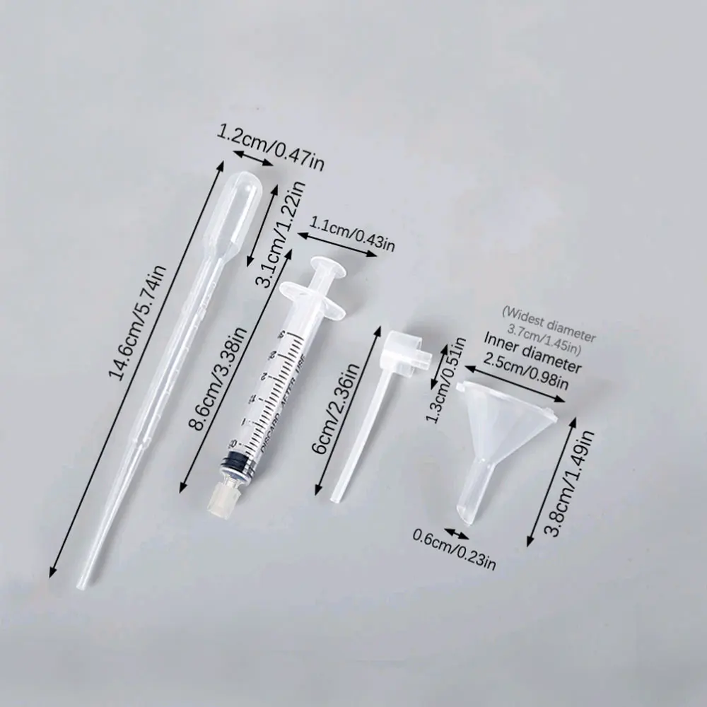 4pcs/Set Perfume Refill Tools Set Plastic Diffuser Syringe Straw Funnel Spray Dispensing Required Cosmetic Tools