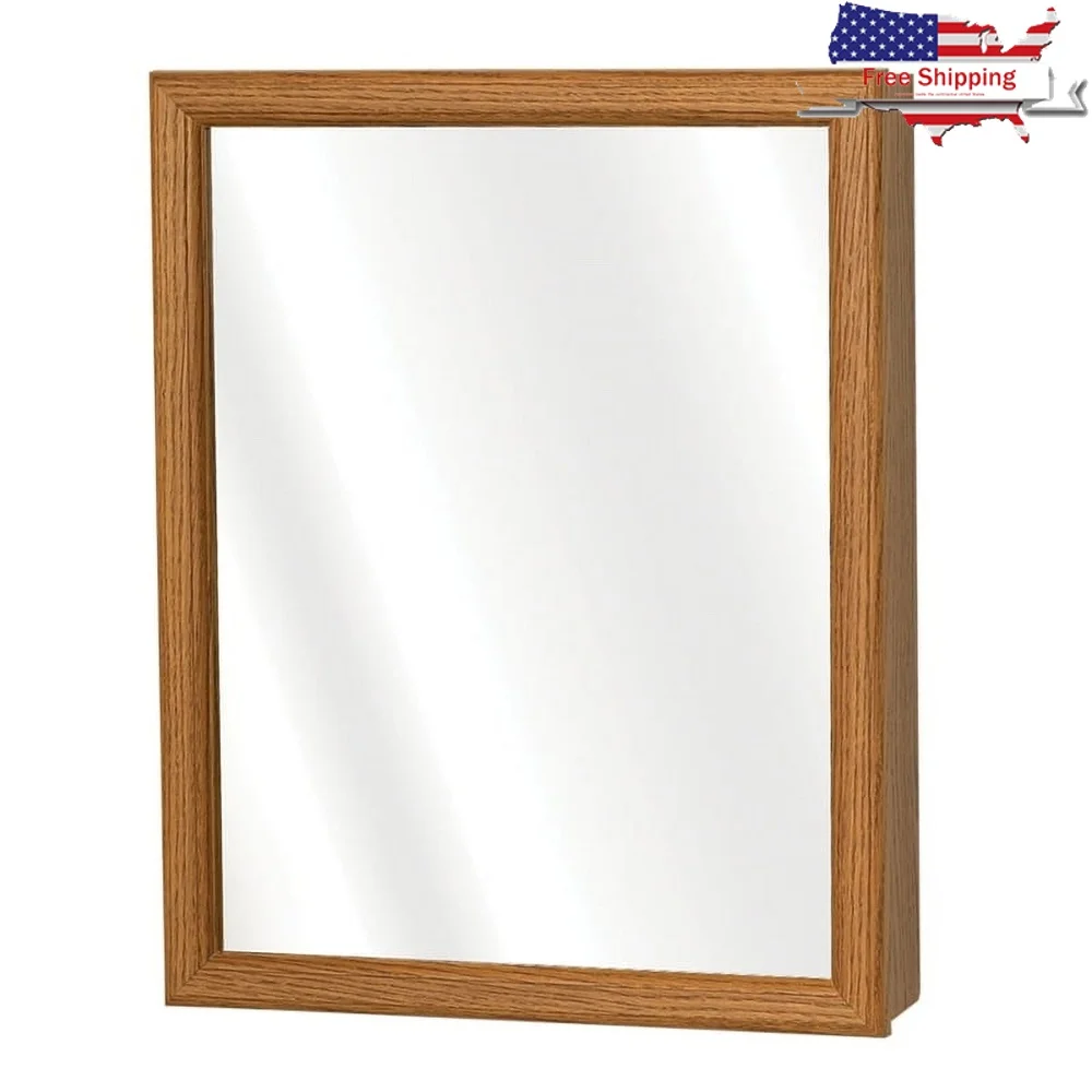 

Rectangle Medicine Cabinet with Mirror Adjustable Shelf Swing Door Surface Mount Installation Versatile Bathroom Storage